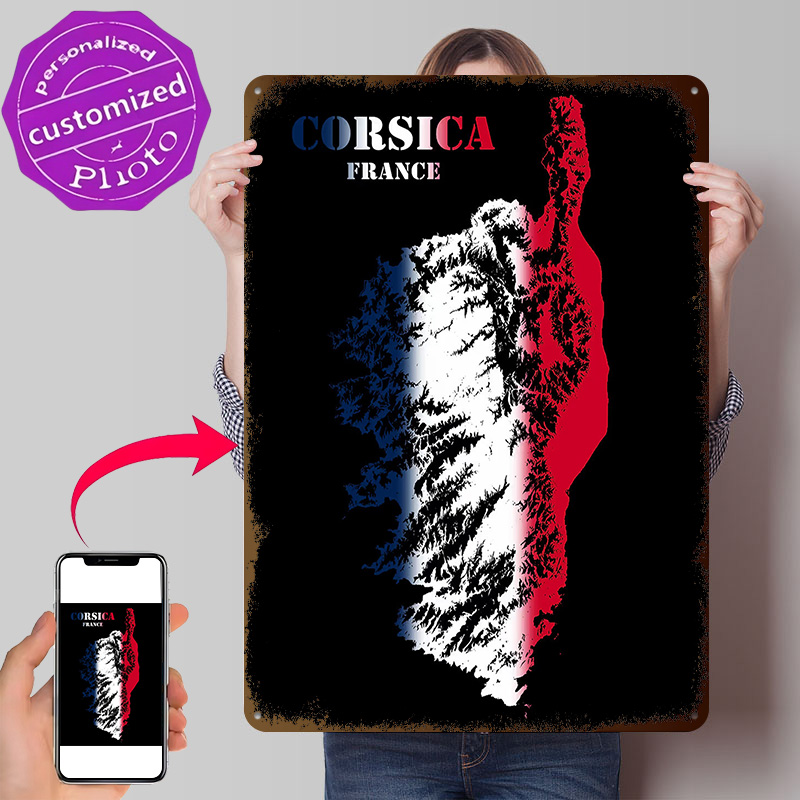 Custom Map Poster - Mapa Topográfico em Relevo da Córsega,