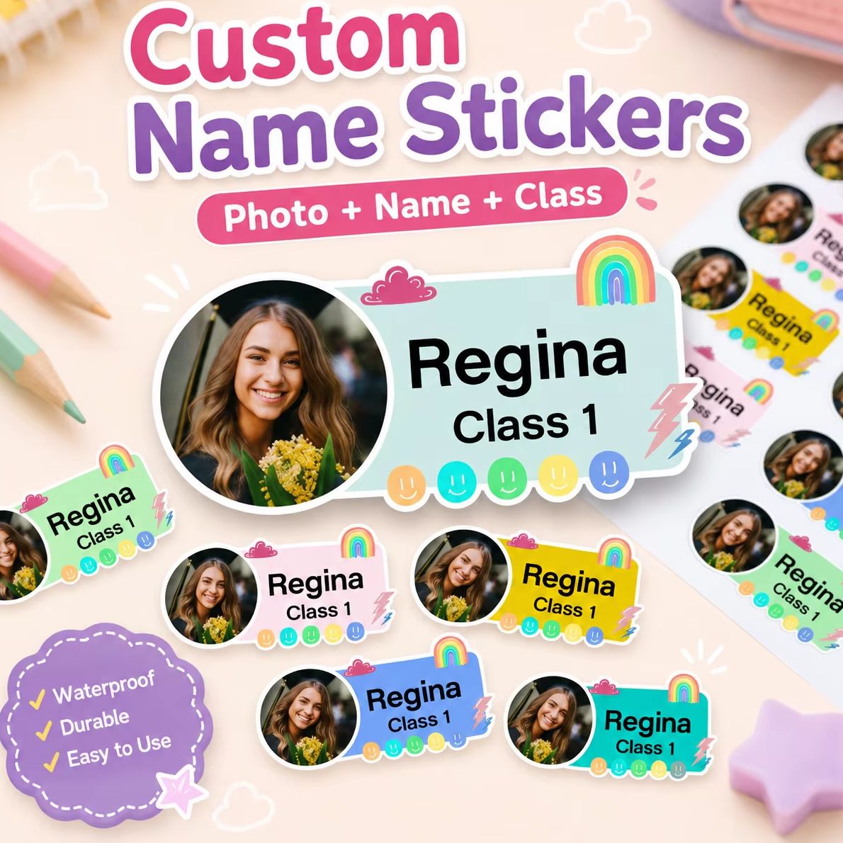 Custom Photo Book - Etiquetas personalizadas com foto, etiquetas com