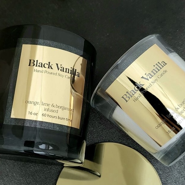 Personalised Candle Label - Adesivo personalizado brilhante dourado e prateado