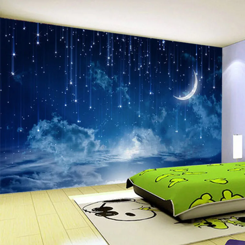 Custom Night Sky - Mural papel de parede personalizado azul