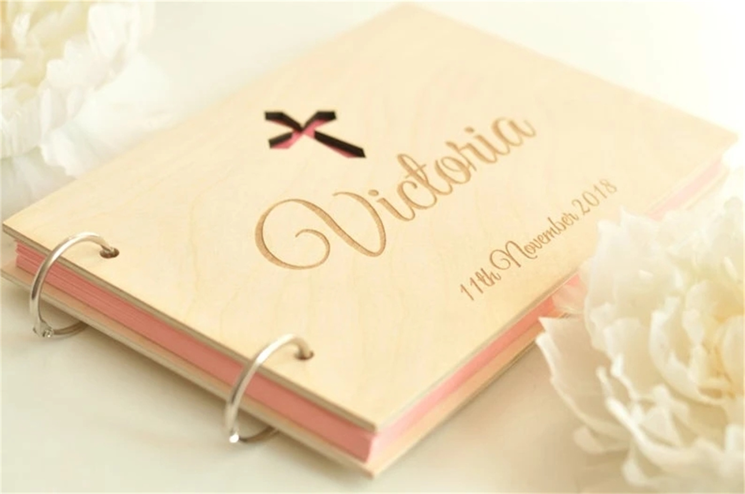 Custom Photo Book - Personalize qualquer texto cruz chá de