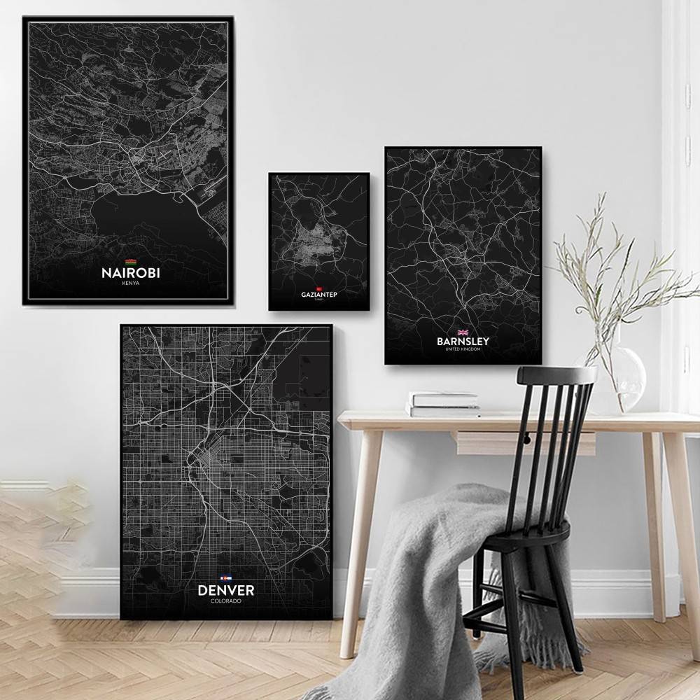 Paris londres nova york person - Custom Map Poster avaliação e preço
