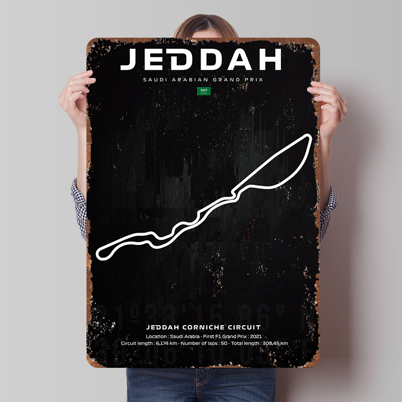 Mapa do Circuito de Jeddah, Pô - Custom Map Poster avaliação e preço
